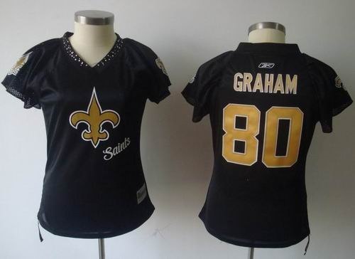 2011 women field flirt fashion jersey new orleans saints 80 jimmy graham jerseys black