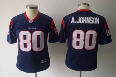 2011 women team houston texans 80 johnson blue team color jersey