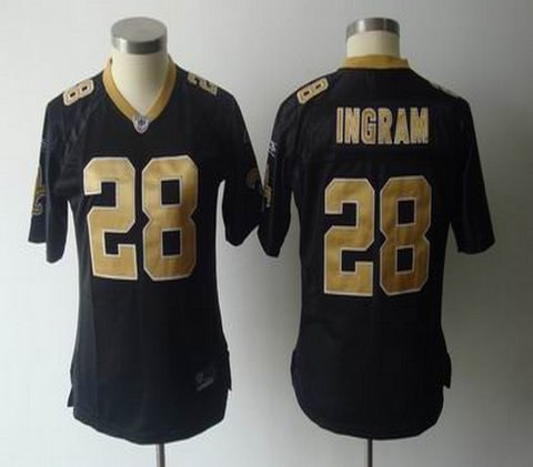 2011 women team jersey new orleans saints 28 mark ingram black jersey