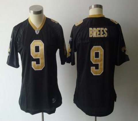 2011 women team jersey new orleans saints 9 drew brees black jerseys