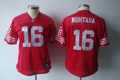 2011 women team jersey san francisco 49ers 16 joe montana red jerseys