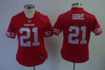 2011 women team san francisco 49ers 21 frank gore red color jersey