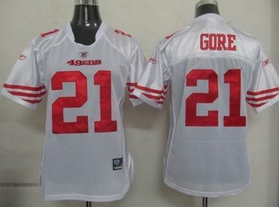 2011 women team san francisco 49ers 21 frank gore white color jersey