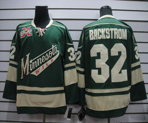 nhl jerseys minnesota wild 32# backstrom green[10th]