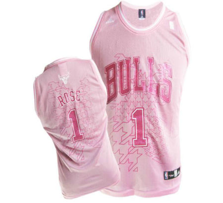 Women Jerseys Chicago Bulls 1 Derrick Rose pink