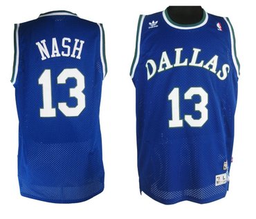 Mitchell and Ness Dallas Mavericks #13 Steve Nash Stitched Blue Jersey swingman