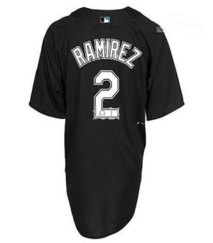 Florida Marlins Jersey 2 Hanley Ramirez BP Jerseys Black