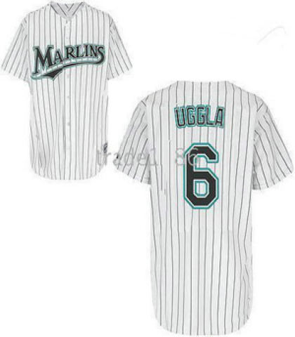 Florida Marlins Jersey 6 Dan Uggla Home Jersey Pinstripe