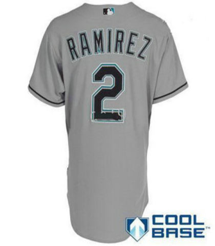 Florida Marlins Jersey 2 Hanley Ramirez 2010 Road Cool Base Jersey Gray