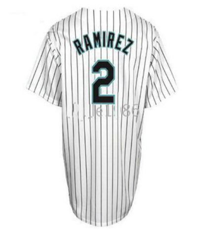 Florida Marlins Jersey 2 Hanley Ramirez Home Jersey Pinstripe