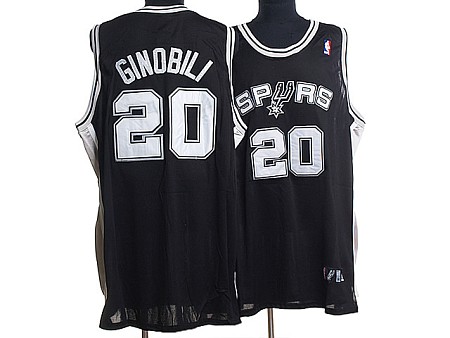 nba san antonio spurs #20 ginobili black