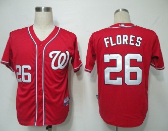 mlb Washington Nationals #26 Flores red