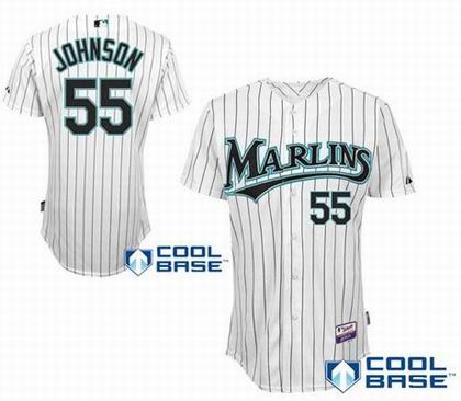 Florida Marlins 55 Josh Johnson Home Cool Base Jersey white