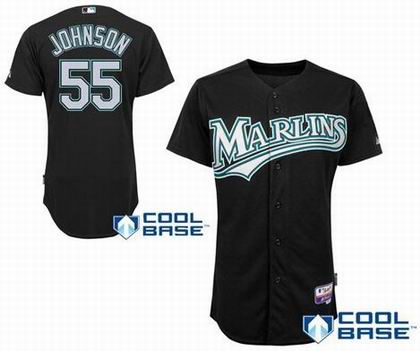 Florida Marlins 55 Josh Johnson Cool Base Jersey black