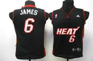 Kids Swingman jerseys Miami Heat 6 James black