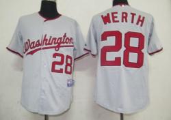 MLB Washington Nationals #28 Werth Grey Jerseys