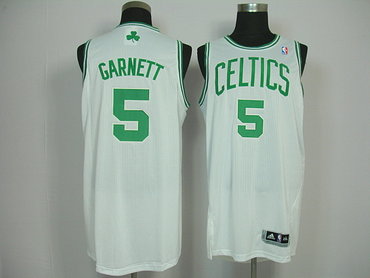 Boston Celtics 5 Kevin Garnett New Revolution 30 white home Jersey