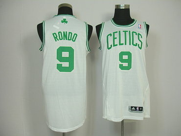Boston Celtics 9 Rajon Rondo Revolution 30 WHITE Jersey