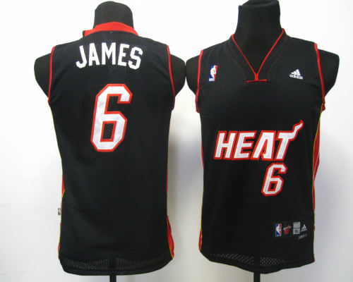 Kids Swingman jerseys Miami Heat 6 James black