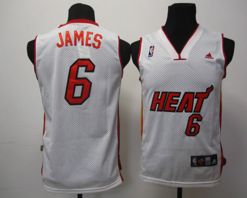 Kids Swingman jerseys Miami Heat 6 James white