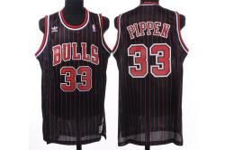NBA Chicago Bulls #33 Pippen Black Jerseys swingman