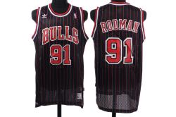 NBA Chicago Bulls #91 Rodman Black Jerseys swingman