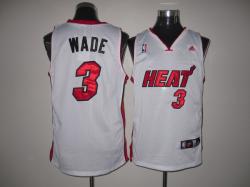 NBA Minmi Heat #3 Dwyane WADE White Jerseys swingman