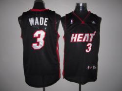 NBA Minmi Heat #3 Dwyane WADE Black Jerseys swingman
