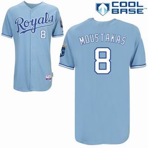 Kansas City Royals 8 MOUSTAKAS L.T BLUE COOL BASE JERSEY