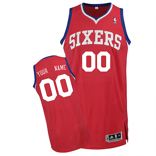 76ers Personalized Authentic Red Jersey (S-3XL)