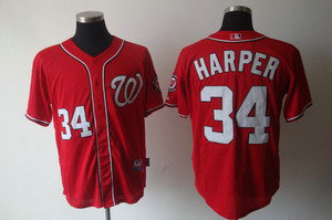 Washington Nationals 34 Bryce Harper Red Jerseys