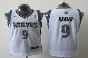 Minnesota Timberwolves 9 Ricky Rubio white Jersey