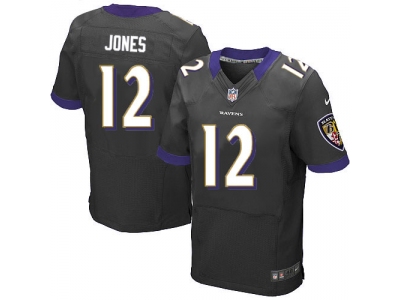 2012 NEW NFL Baltimore Ravens 12 Jones Black Jerseys (Elite)