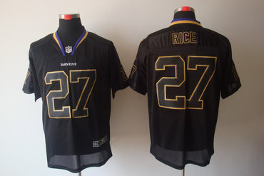 2012 NEW NFL Baltimore Ravens 27 Ray Rice Lights Out Black Elite Jerseys