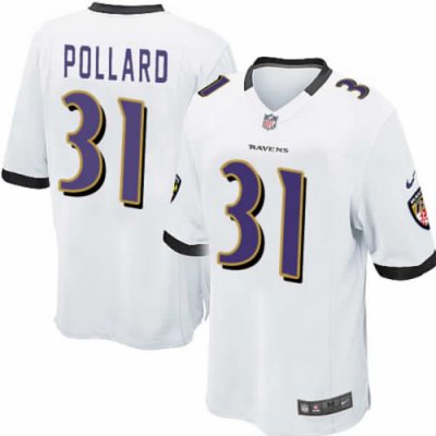 2012 NEW NFL Baltimore Ravens 31 Bernard Pollard White Jerseys (Game)