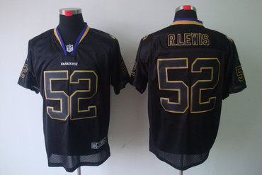 2012 NEW NFL Baltimore Ravens 52 R.lewis Lights Out Black Elite Jerseys