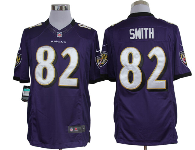 2012 NEW NFL Baltimore Ravens 82 Smith Purple Jerseys (Limited)