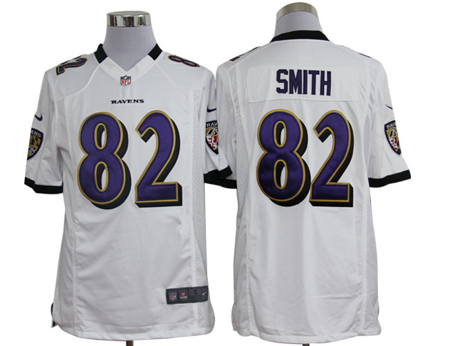 2012 NEW NFL Baltimore Ravens 82 Smith White Jerseys (Game)