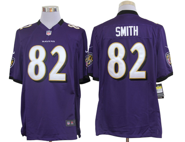 2012 NEW NFL Baltimore Ravens 82 Torrey Smith Purple Jerseys (Game)