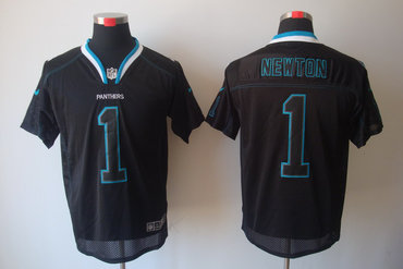 2012 NEW NFL Carolina Panthers 1 Cam Newton Lights Out Black Elite Jerseys