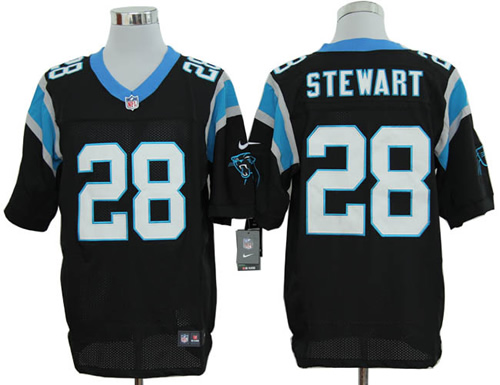 2012 NEW NFL Carolina Panthers 28 Jonathan Stewart Black Jerseys (Elite)