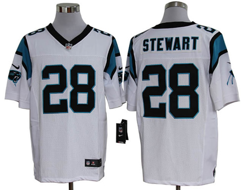 2012 NEW NFL Carolina Panthers 28 Jonathan Stewart White Jerseys (Elite)