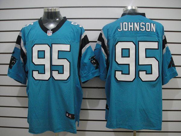 2012 NEW NFL Carolina Panthers 95 Charles Johnson Blue Jerseys (Elite)