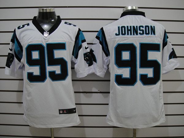 2012 NEW NFL Carolina Panthers 95 Charles Johnson White Jerseys (Elite)