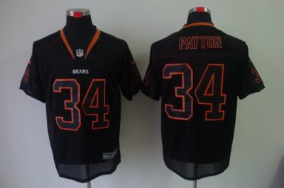 2012 NEW NFL Chicago Bears 34 Walter Payton Lights Out Black Elite Jerseys