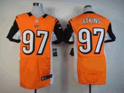 2012 NEW NFL Cincinnati Bengals 97 Geno Atkins Orange Jerseys (Elite)