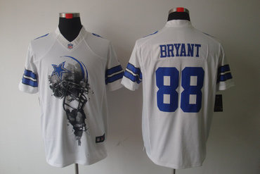 2012 NEW NFL Dallas Cowboys 88 Dez Bryant  White Jerseys (Helmet Tri-Blend Limited)
