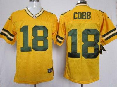 2012 NEW NFL Green Bay Packers #18 Randall Cobb Yellow Jerseys (Elite)