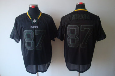2012 NEW NFL Green Bay Packers 87 Jordy Nelson Lights Out Black Elite Jerseys