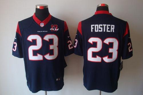 2012 NEW NFL Houston Texans 23 Arian Foster Blue Jerseys W 10th Patch (Limited)